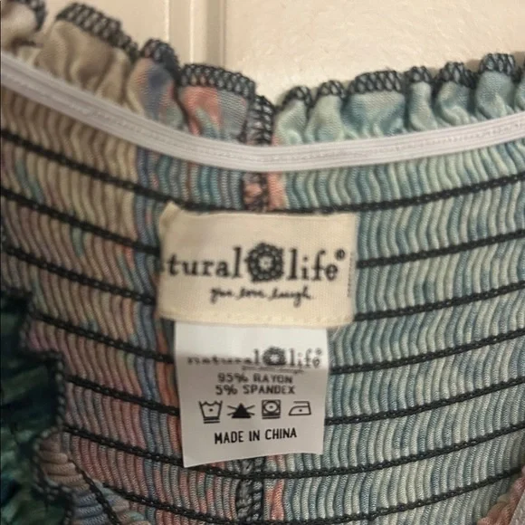 NATURAL LIFE M Patchwork palazzo pants in Teal, Pink & Brown - Picture 3 of 6